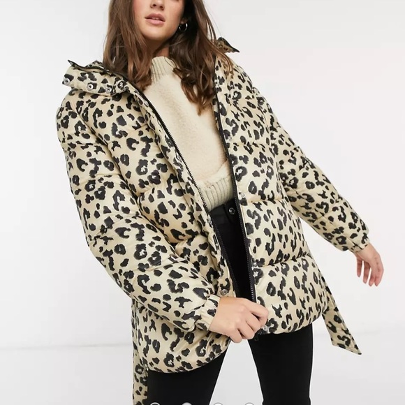 ASOS leopard puff coat - Picture 3 of 3